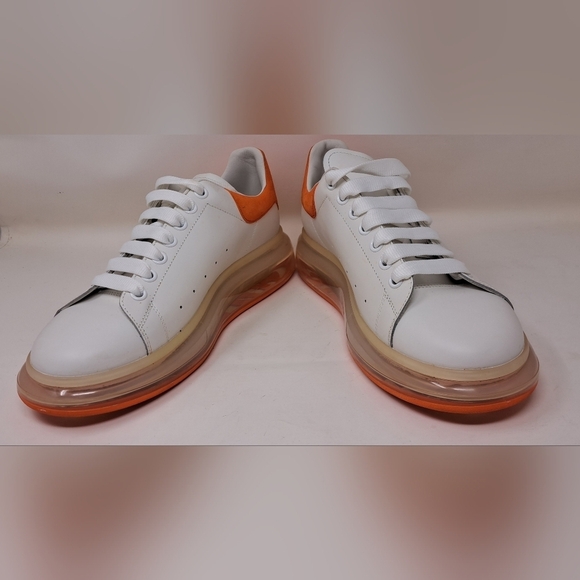 Alexander Mcqueen White Orange Leather Oversized Clear Sole Sneakers EU 43 10 US - Picture 4 of 16